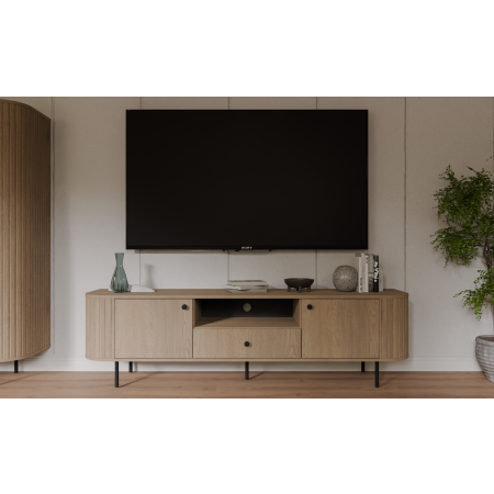 Stolik RTV 180 cm zaokrąglone boki frez front 321 OLIVO dąb cremona